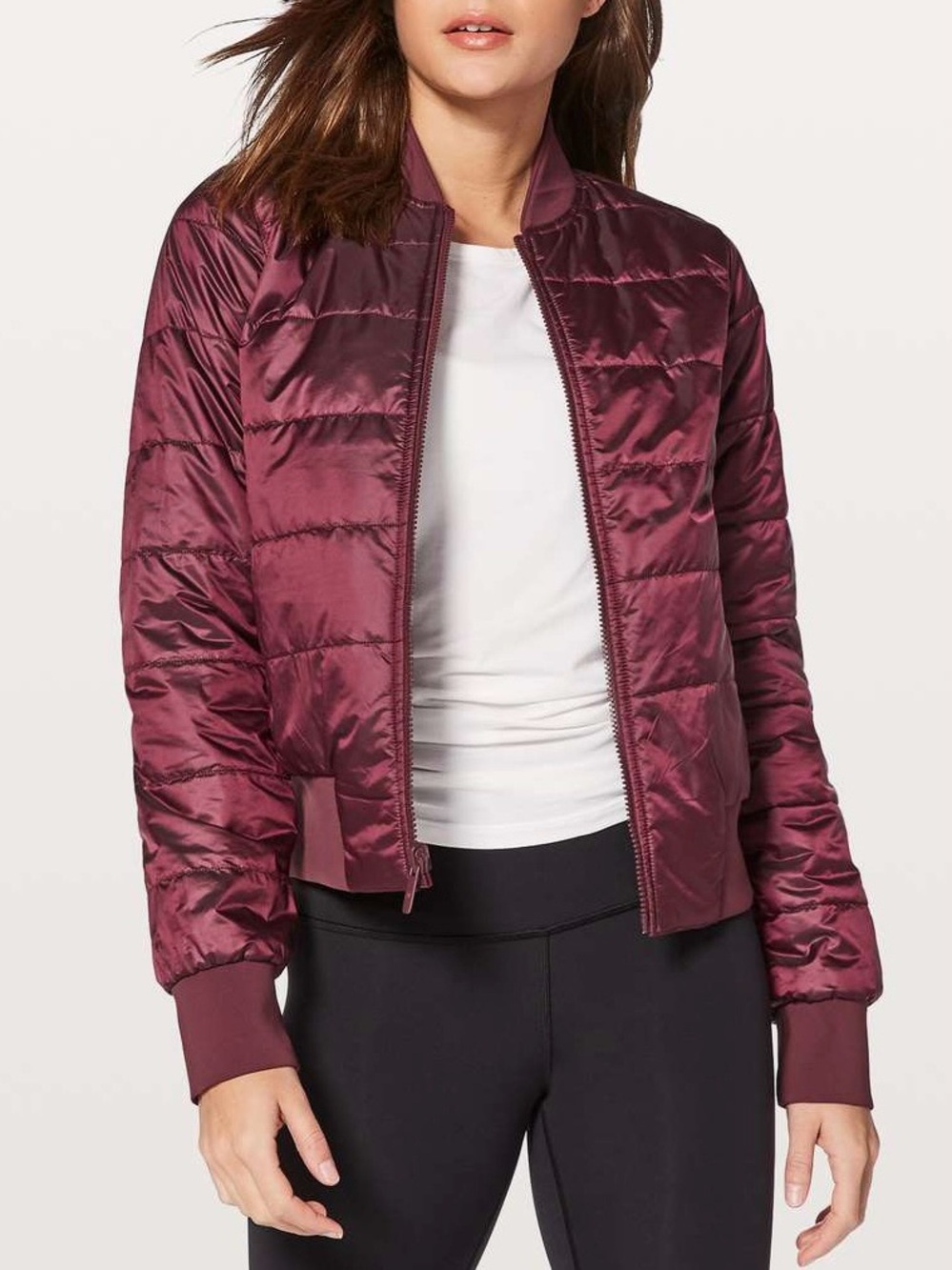 Lululemon Non Stop Bomber Jacket Reversible Burgundy Size 4